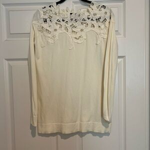 Elegant Cream Lace Women's Top